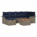 vidaXL Banc de jardin - Set - 7 pièces - Gris - Polyrattan