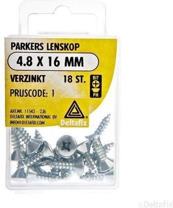 Deltafix Bol Spaanplaatschroeven Lenskop Pozidriv Verzinkt 4.8x16mm