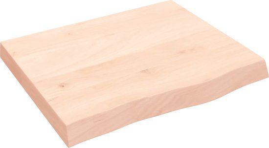 vidaXL Wandschap 60x50x(2-6) cm onbehandeld massief eikenhout
