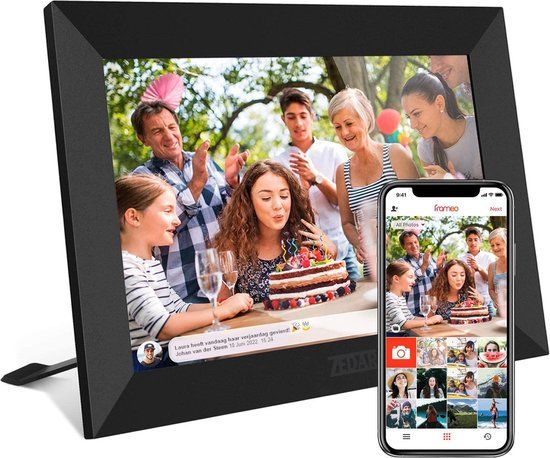 Zedar F900 Digitale fotolijst met WiFi en Frameo App - 15.6 inch - Zwart