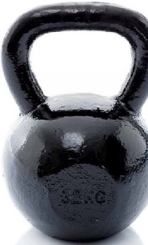 Muscle Power Kettlebell - 32 kg - Zwart - Gietijzer