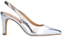 Manfield Dames Zilverkleurige Leren Slingbacks Maat 36