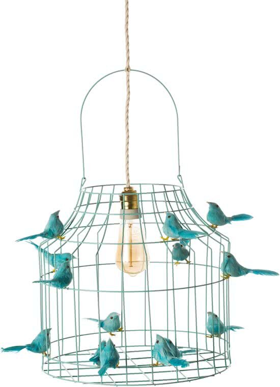 Dutch Dilight turquoise hanglamp babykamer kinderkamer met vogeltjes nÃ©t echt