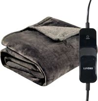 Luvego Elektrische Deken 1 Persoons - 160x120CM - Fleece - Grijs