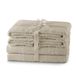 AmeliaHome Handdoekenset beige 4 handdoeken 50x100 cm en 2 douchehanddoeken 70x140 cm 100% katoen kwaliteit absorberend cappuccino Amari