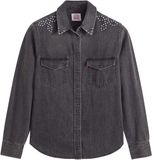 Levis Iconische Western Bejewled Western Shirt - Streetwear - Vrouwen - L - Zwart