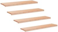 vidaXL Trapmatten 4 st Naturel 120 x 25 x 2 cm Massief beukenhout