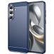 Samsung Galaxy S25 FE 5G Coque Housse Étui Silicone Gel Carbone + Verre Trempé - Bleu Foncé