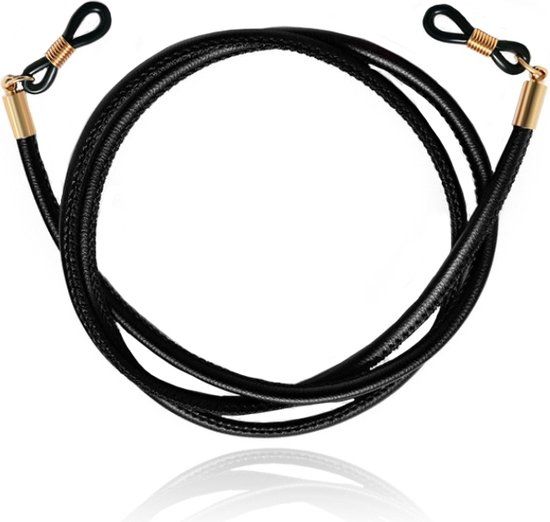 LGT JWLS LGT Jewels Zwart PU Leren Koord voor Zonnebril of Leesbril