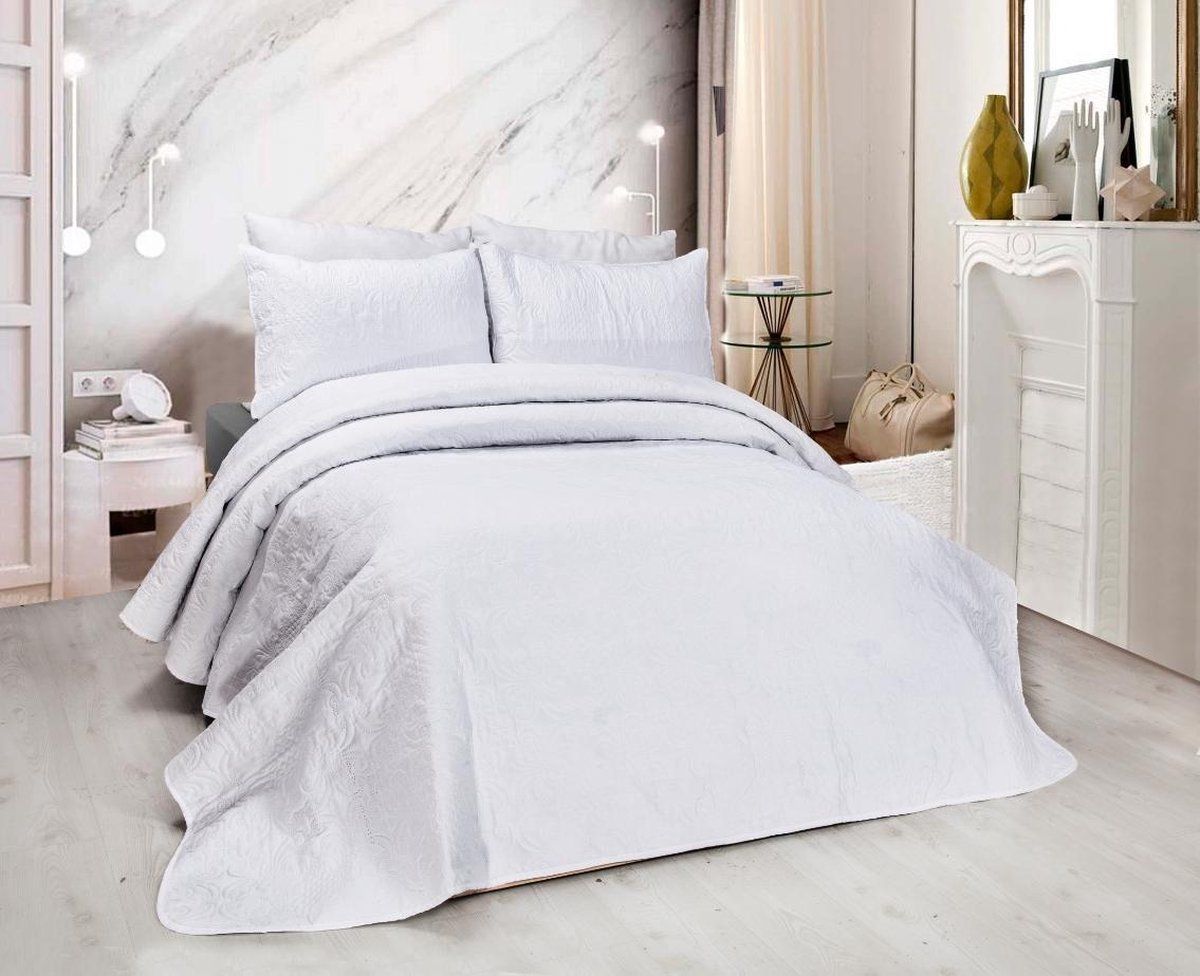 My Bedding Sprei 3 delig - Wit - Polyester - 240x220cm