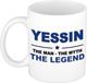 Bellatio Decorations Naam cadeau Yessin - The man, The myth the legend koffie mok / beker 300 ml - naam/namen mokken - Cadeau voor o.a verjaardag/ vaderdag/ pensioen/ geslaagd/ bedankt