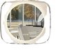 Happiq Miroir de salle de bain LED avec éclairage - 80x70 cm - Cadre en verre mural - Miroir de maquillage anti-buée - 3 couleurs de lumière réglables