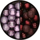 Kaemingk B.V. Boules de Noël en plastique - 28 pièces - Lilas, Violet, Marron - 3 cm