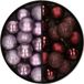 Kaemingk B.V. Boules de Noël en plastique - 28 pièces - Lilas, Violet, Marron - 3 cm