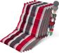 Beautissu Sun-NL Set van 5 Kussen lage rugleuning 100x50 cm - Antraciet Rood Gestreept