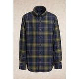 River Woods Chemise en flanelle sur mesure à carreaux Kaki/bleu Taille : 14