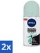 Nivea Black & White Invisible Active Deodorant Roller - 2 x 50 ml