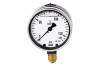 RIEGLER 102204-735 glycerinmanometer, metalen behuizing, G 1/2 onder, 0-400,0 bar, Ø 100, 1 st.