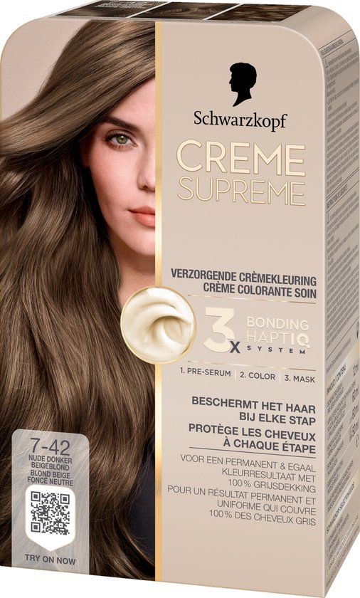 Schwarzkopf CREME SUPREME 7-42 Nude Donker Beigeblond Permanente Haarverf