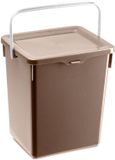PLASTICFORTE Opbergbox of keuken GFT afval bakje - kunststof - met deksel - beige - 5 Liter - 20 x 17 x 23 cm