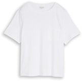Tom Tailor - Boxy fit T-shirt met borstzak - Maat XS - White