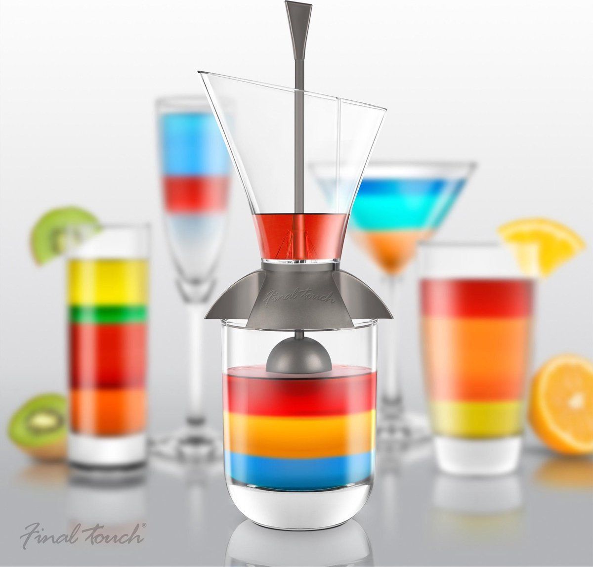 Final Touch - Rainbow Bar Cocktail Drink Layering Tool - Glas - 0886245005266
