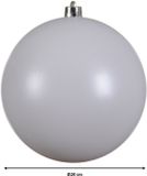 Decoris Kerstbal - wit - groot - 20 cm - kunststof - mat