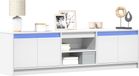 Maison Exclusive - Meuble TV avec éclairage LED, blanc, 180x34x50 cm, panneau de particules