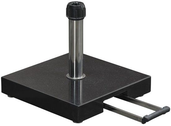 Einstein Granieten Parasolvoet - 40 kg - Zwart Gepolijst - Verrijdbaar