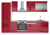 Vicco Fame-Line Complete keukeneenheid – 300 cm, WB Eik Bordeaux hoogglans/wit