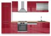 Vicco Fame-Line Complete keukeneenheid – 300 cm, WB Eik Bordeaux hoogglans/wit