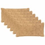 vidaXL - Kussensloop - 6 stuks - Houten - Taupe - 40 x 70 cm - Nep Konijnenbont