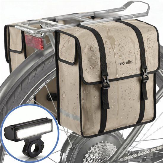 Morelia® Waterdichte Dubbele Fietstas - 48 Liter - Zwart - Achter - Tarpaulin - Elektrische Fiets, Stadsfiets, Transportfiets