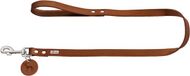 Hunter Looplijn Leder Cognac - Hondenriem - 110x1.6 cm