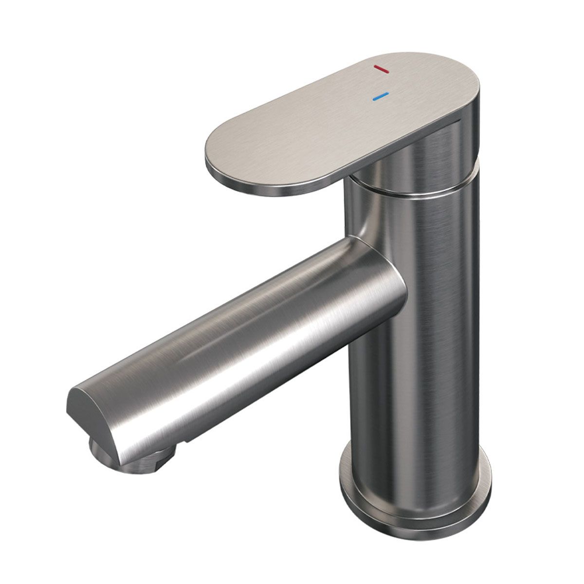 Brauer Wastafelkraan Brushed Edition HD3 Opbouw Laag Mengkraan Rond Coldstart Geborsteld Nikkel PVD 1 Greeps