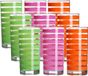 Urban Living Verres à boire Colorama - 9 pièces - rose/orange/vert - verre - 295 ml