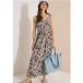 Robe longue à encolure en V et imprimé