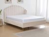 Vente-unique Cadre de lit velours beige 160 x 200 cm