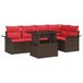 vidaXL Tuinbank - Set - 6 - st - Bruin - [Synthetisch]: - Poly - Riet