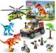 ZURU Dino Adventure Bouwset Dino Hunt, 592 onderdelen, Prehistorisch avontuur met dinosaurussen en voertuigen. Inclusief helikopter, vrachtwagen en motor