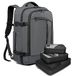 BANGE Reisrugzak voor overnachting, 40-liter FAA Flight goedgekeurde weekendtas Carry on rugzak, Grijs/crew fleece