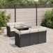 Maison Exclusive - Ensemble de jardin d'extérieur, 6 pièces, avec coussins, noir, en polyrotin