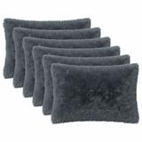 vidaXL Kussensloop 6 stuks Antracietkleurig 50 x 75 cm Katoensatijn
