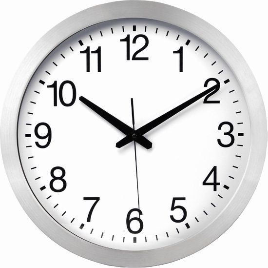 Perel Wandklok - 40 cm - Zilver