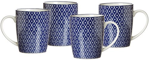 RITZENHOFF & BREKER Koffiebekerset Royal Reiko, 4-delig, 350 ml, porseleinen servies, blauw-wit