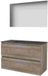 Basic Line Ultimate 46 Badkamermeubelset - 100 x 46 cm - Greeploos - 2 Lades - Hardstenen Wastafel - Zonder Kraangat - Spiegel met Indirecte LED Verlichting - Scotch Oak