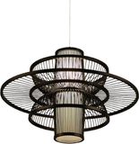 Fine Asianliving Bamboe Hanglamp Zwart Handgemaakt - Nathan D50xH35cm