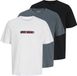 JACK&JONES JJMUNK TEE SS CREW NECK 3PK MP JNR Jongens T-shirts Zwart Katoen 152