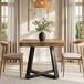Table de salle à manger rustique - Table de cuisine carrée pour 4 personnes - 80x80x75 cm - Table en bois avec piètement en X - Bord plaqué - Marron