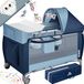 KIDIZ® Lit de camping Lit de voyage Nacelle Lit de bébé Set combiné 3 en 1 Lit d'enfant avec matelas à langer Moustiquaire Parc pour bébé dès la naissance jusqu'à 15 kg Parois latérales aérées avec entrée latérale Sac de transport pliable - Bleu